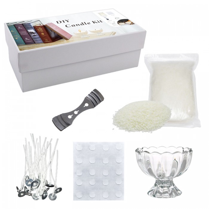 DIY Scented Soy Wax Candle Making Kit with Glass Cup Supplies