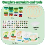 New Wool Felt Needle Felting Kit DIY Plant Embroidery Stretch Set