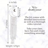 Handmade DIY Moon Wall Hanging Tapestry Boho Home Wall Decor Art Macrame Dream Catcher with Pearl Beads