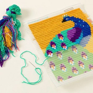 DIY Peacock Needlepoint Wall Art Kit, Wholesale Hanging Decor