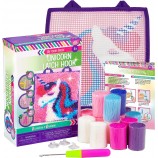Unicorn Latch Hook Rug Kit, DIY Crochet Pillow Craft Set