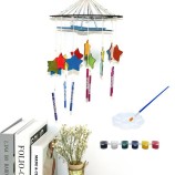 DIY Star Wooden Wind Chime Kit, Outdoor Craft Decoration