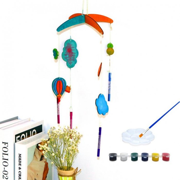 DIY Creative Wind Chime Kit Home Decoration Hanging Wooden Wind Chime Shape Can Be Customized