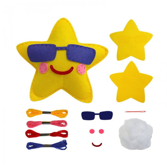 Children's DIY Sewing Craft Kit Cartoon Animal Felt with Keychain Decoration Fun and Educational Material