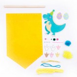 Wholesale Kids DIY Wall Display Canvas Hanger Felt Animal Shapes Banner