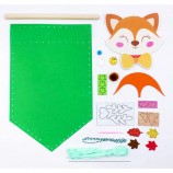 Wholesale Kids DIY Wall Display Canvas Hanger Felt Animal Shapes Banner