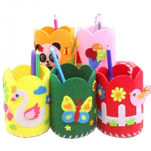 Kids Non-Woven Fabric Pen Holder Kit, DIY Sewing & Sticker Craft