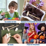 Small Mini Wooden Mallet Hammer Pets Toys and Accessories Wooden Crafts Cake Tools Crab Smith Chasing Hammer for Chocolate