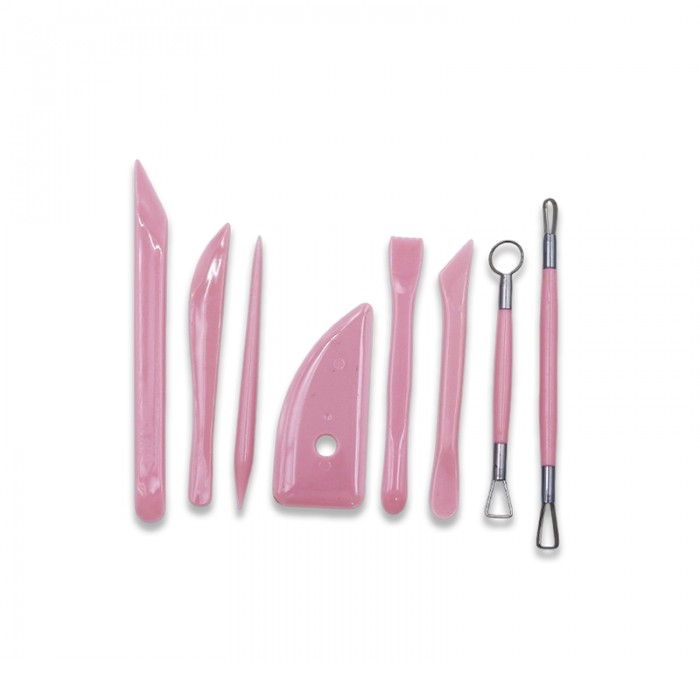 HARDWORK Clay Sculpting & Pottery Carving Tool Kit with Wooden Handle Metal Components Essential Ceramic Tools