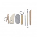 HARDWORK Clay Sculpting & Pottery Carving Tool Kit with Wooden Handle Metal Components Essential Ceramic Tools