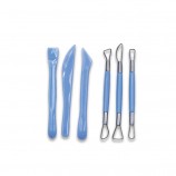 HARDWORK Clay Sculpting & Pottery Carving Tool Kit with Wooden Handle Metal Components Essential Ceramic Tools