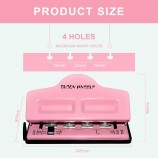 Office Pink Color Metal T Shape Paper Hole Mushroom Punch for Craft