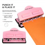 Office Pink Color Metal T Shape Paper Hole Mushroom Punch for Craft
