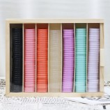 Wholesale Custom Refillable Inner Paper Color Disc Binding Weekly Monthly Planner Disc Wooden Box