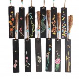 Chinese Style Black Wood Bookmark, Classical Craft with Tassel Box