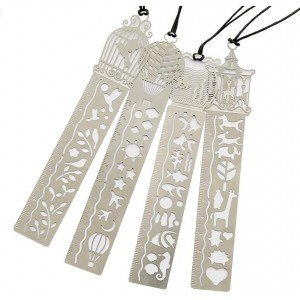 Stainless Steel Stencil Ruler Bookmark, Silver Plated