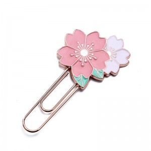 Sakura Cherry Blossom Bookmark Clip, Metal Enamel Pin