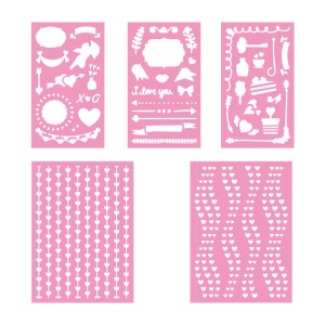 Kids Drawing Stencils Kit - Plastic Cut Design Templates Set