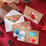 Christmas gift cards Cute cartoon half fold cards Blessing message cards