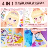 Painting Book Set Princess Diy Dressing up Paper Sticker Handmade Educational Toys for Children