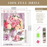 Customize 5D Crystal Full Drill Round AB Beads DIY Diamond Painting Rhinestone Rose