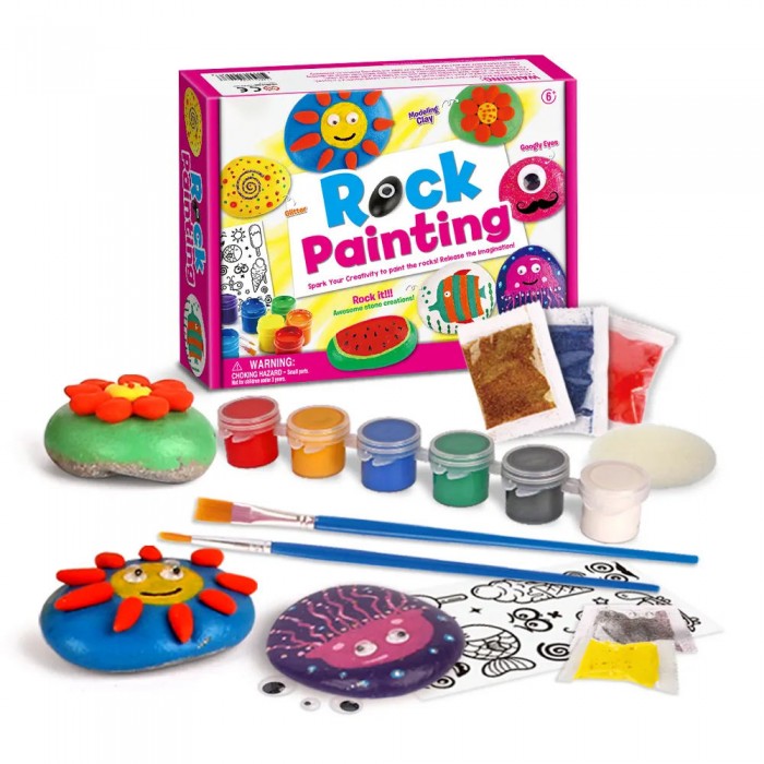 Diy Non-Toxic Rock Painting Kit Nature Stone Art and Craft Drawing Toy Set Model Coloring Toys