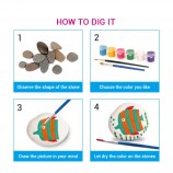 Diy Non-Toxic Rock Painting Kit Nature Stone Art and Craft Drawing Toy Set Model Coloring Toys