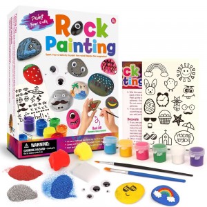 DIY Rocks & Waterproof Paint Creativity Arts & Crafts DIY Supplies Kit for Kids Rock Painting Kit