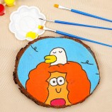 Children's DIY Drawing Board Creative Wood Slice Blank for Painting Kindergarten Art Materials & Doodle Coloring