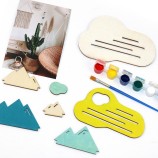 3D DIY Wooden Mountain Painting Kit | Unfinished Wood Craft for Desk Decor