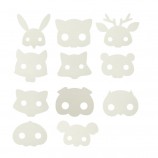 Bulk Blank Paper Animal Mask DIY Craft Kit for Kids, Painting & Decorating Set for Party, Cosplay & Halloween