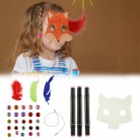 Bulk Blank Paper Animal Mask DIY Craft Kit for Kids, Painting & Decorating Set for Party, Cosplay & Halloween