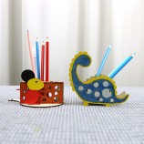 Customizable DIY Wooden Pen Holder Puzzle Kit, Unfinished Dinosaur/Mouse Shape Desk Organizer for Kids Painting Crafts
