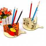 DIY Wooden Pen Holder Puzzle Kit - Kids Painting Desk Organizer