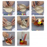 Customizable DIY Wooden Pen Holder Puzzle Kit, Unfinished Dinosaur/Mouse Shape Desk Organizer for Kids Painting Crafts