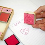Kids Wooden Stamp Gift Set with Custom Stamps, Colored Pencils & Ink Pad