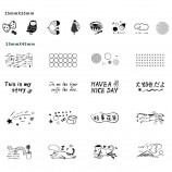 Custom Hot Sale Embossing Word Logo DIY Square Wooden Rubber Ink Stamp