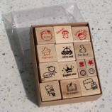 Custom Cartoon Student Wooden Rubber Stamp for Kids Education