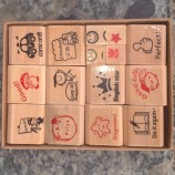 Custom Cartoon Student Wooden Rubber Stamp for Kids Education
