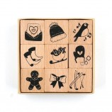 Wholesale Custom Halloween Wooden Rubber Stamp Set - Spooky Witch Pumpkin Craft Stamps for Party