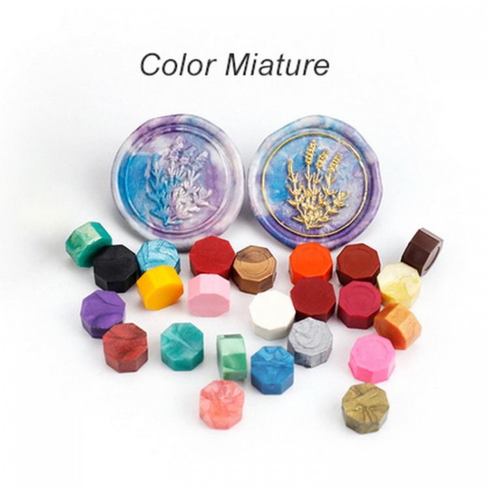 Colorful Octagonal Wax Seal Beads - Pastel Wax Sealing Beads in Jar Set