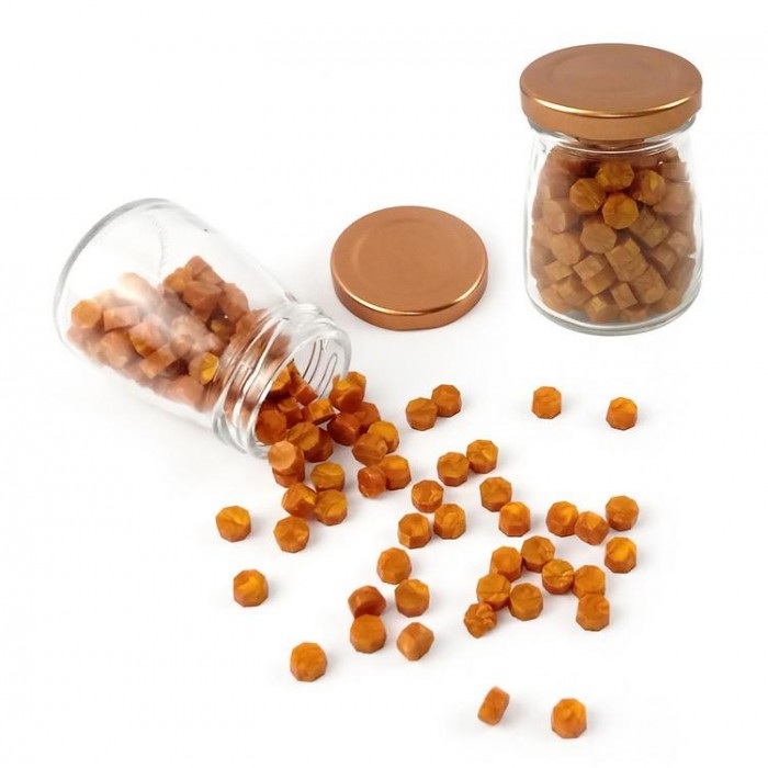 Octagon Shaped Wax Seal Beads in Glass Bottle - All Colors for Stamp Sets