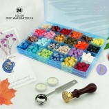 24 Colors Octagon Sealing Wax Beads Kit - Plastic Box Set for Wax Seal Stamps