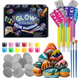DIY Glow in the Dark Acrylic Paint Kit Non-Toxic Rock Painting Model Coloring Toys