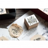 Vintage Floral & Text Wooden Rubber Stamps for Card Making & DIY Crafts