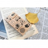 Custom Square Wooden Rubber Ink Stamp - DIY Scrapbooking & Journal Decoration